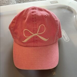 Pink Cap with Bow Embroidery